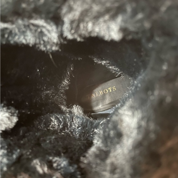 Talbots Tish Black Suede Faux Fur Insulated Boots Size 8.5 - Picture 7 of 10